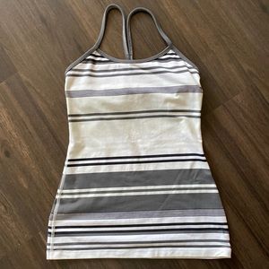 Lulu Lemon white and grey razorback tank